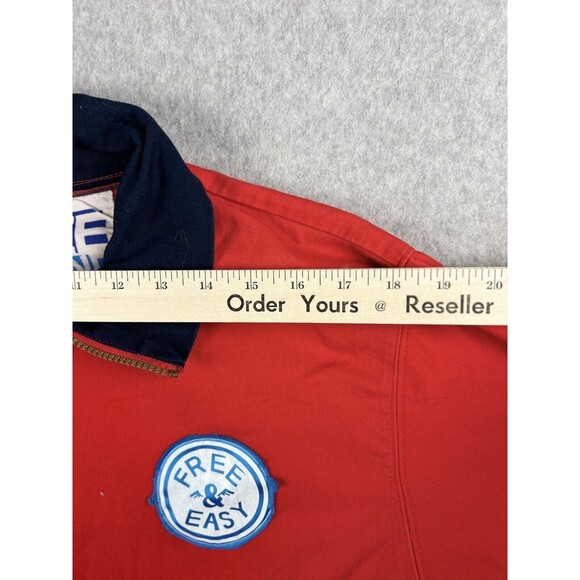 Free and Easy Jacket Mens Large Red Sunset Bird Graphic Made in LA Skater - Picture 6 of 15